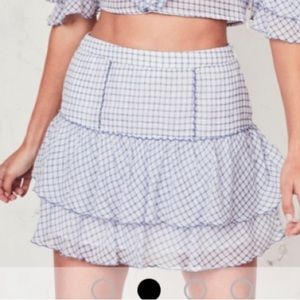 LoveShackFancy Amy skirt in Caspian Blue S NWT